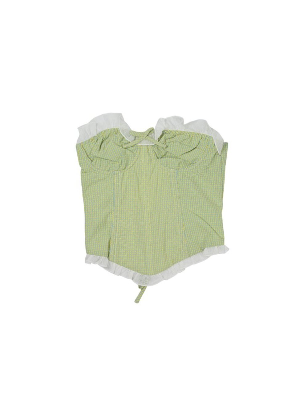 Outcast Junnie Corset in Green Gingham